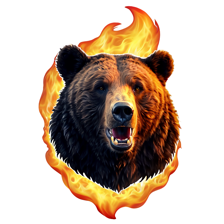 Bear Head On Fire Png Cso50