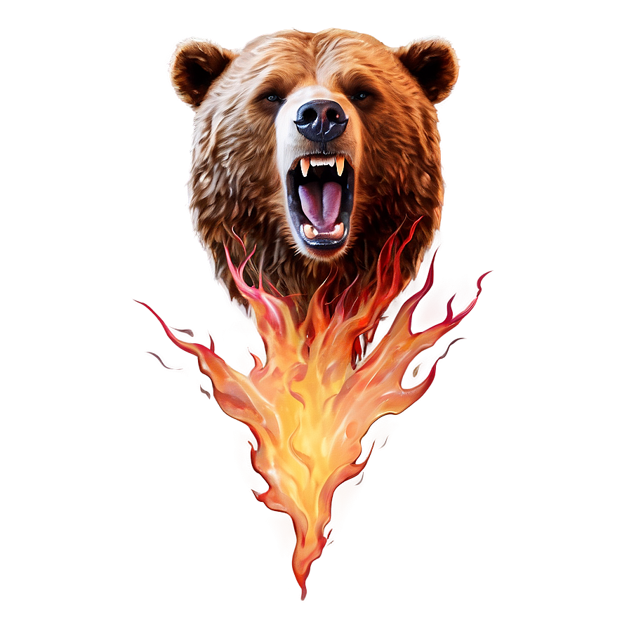 Bear Head On Fire Png Ukg