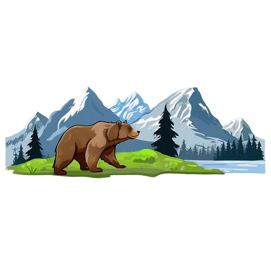 Bear Head On Mountain Png Gpv