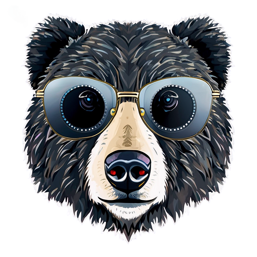 Bear Head With Glasses Png 5