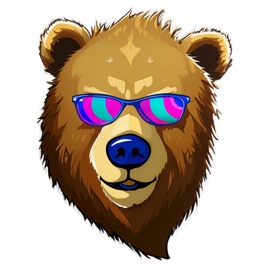 Bear Head With Sunglasses Png Fdl87