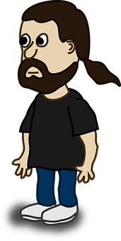 Bearded Cartoon Man Standing