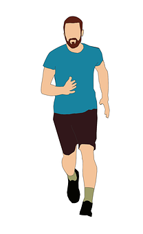 Bearded Man Running Illustration