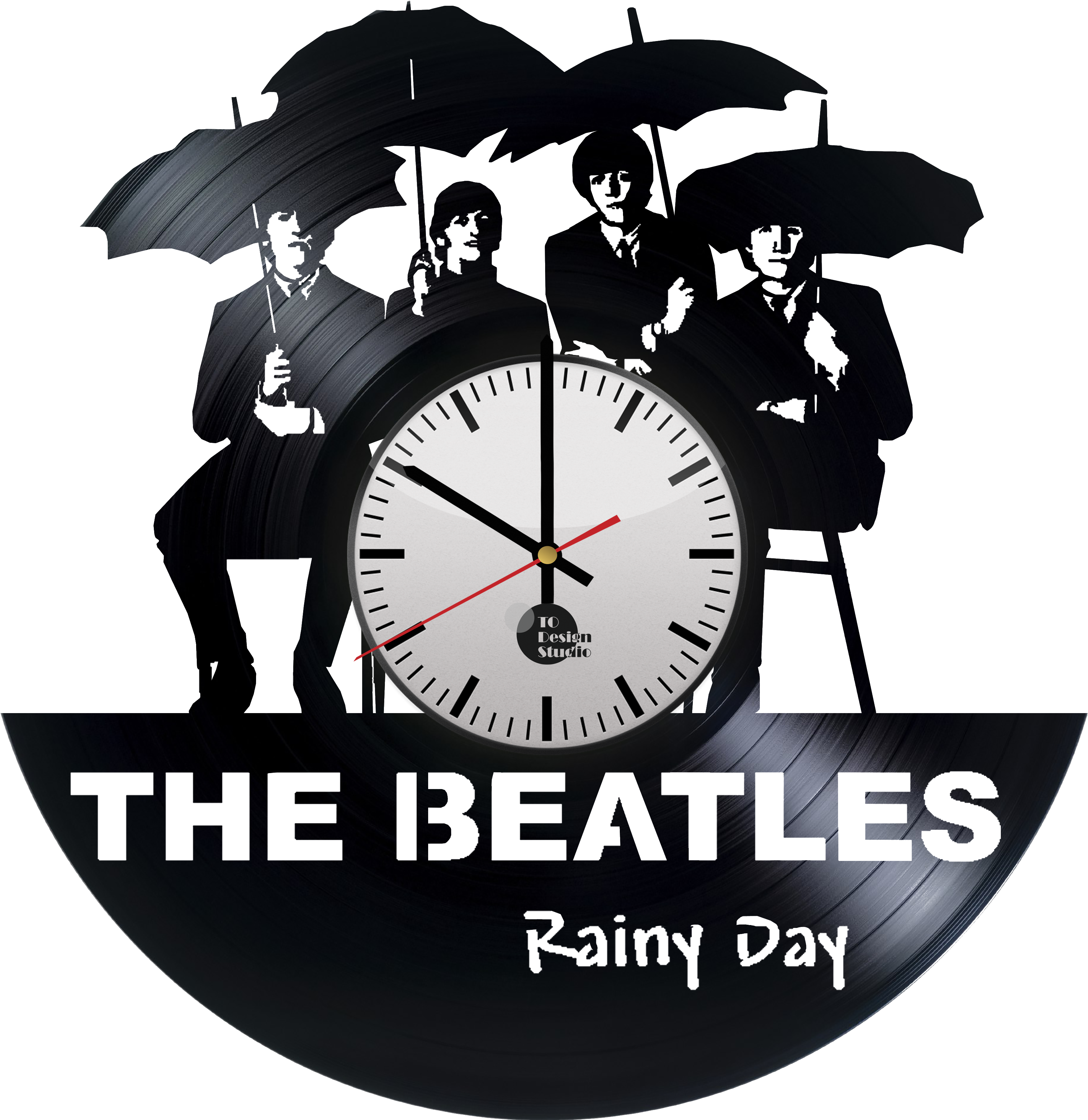 Beatles Rainy Day Vinyl Clock