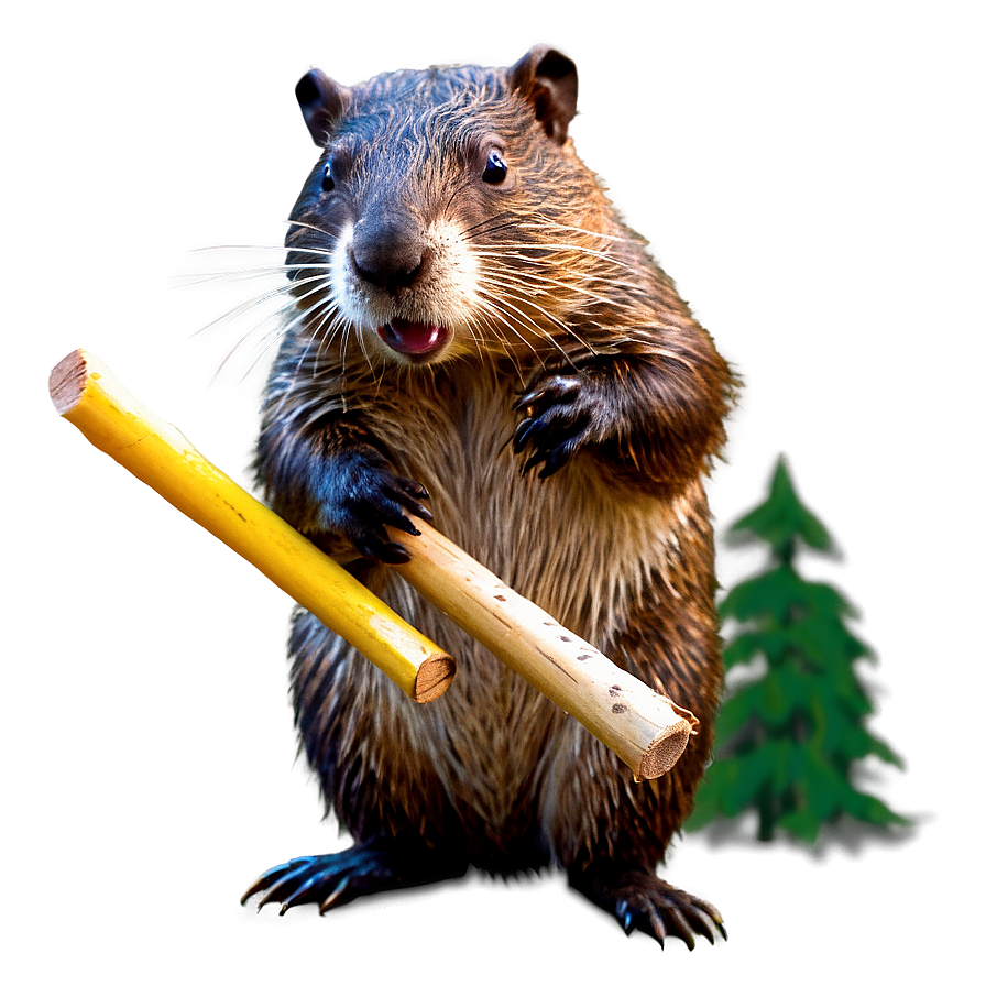 Beaver Chewing Wood Png 05242024