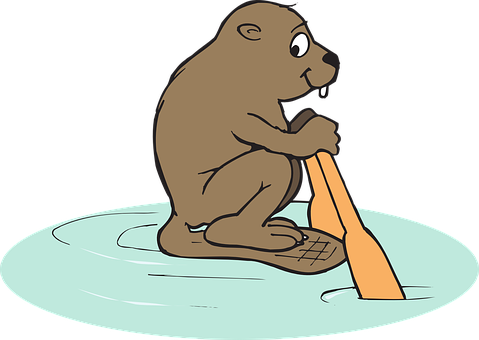 Beaver Ice Fishing Cartoon