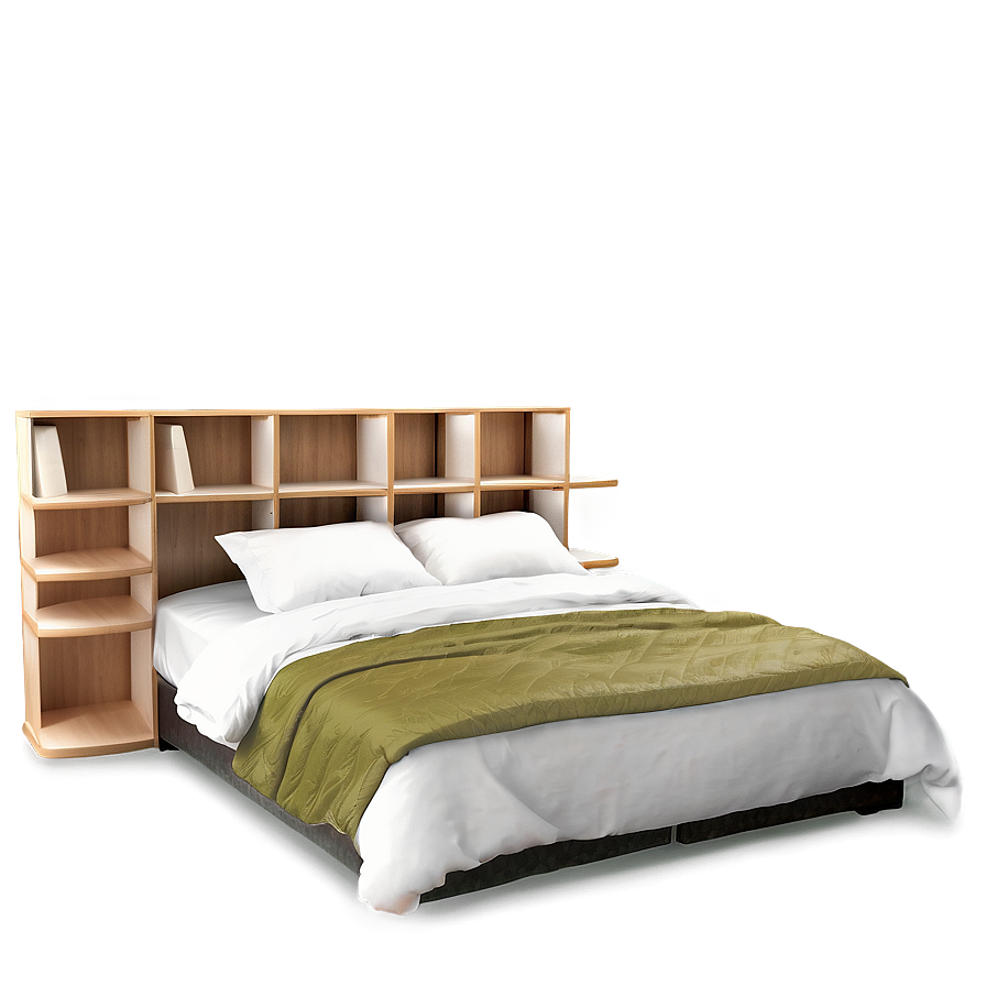 Bed With Bookshelf Headboard Png 21