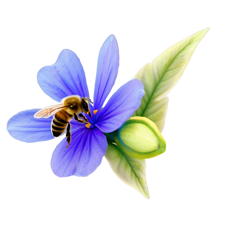 Bee Pollinating Flower Png 06112024