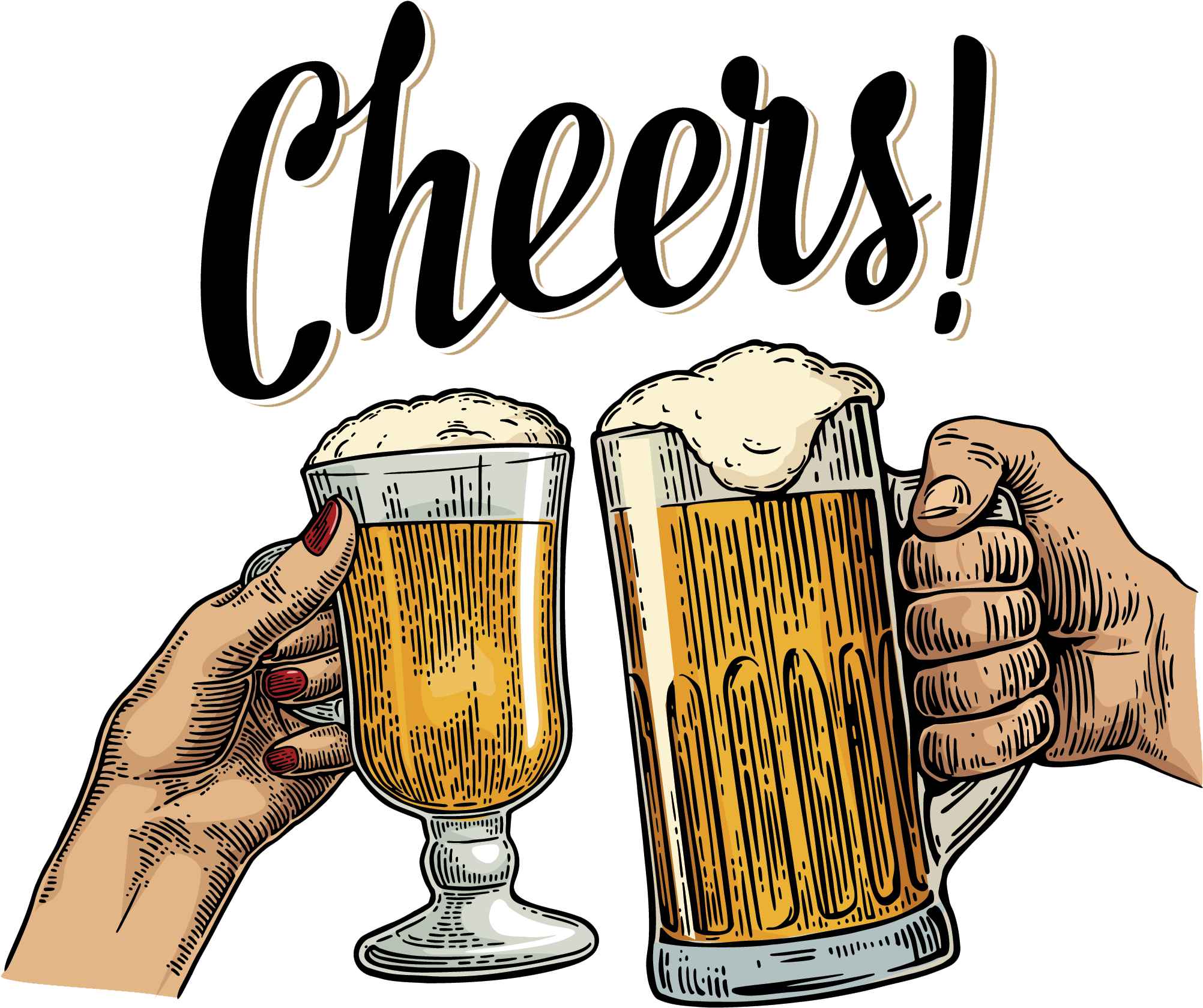 Beer Cheers Toast Illustration