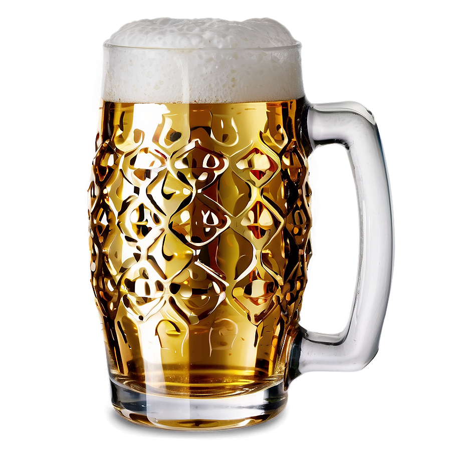 Beer Glass With Gold Rim Png Ipp11