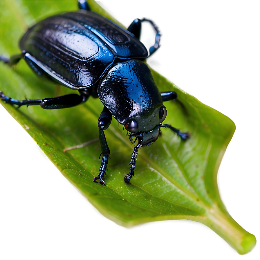 Beetle On Leaf Close-up Png 64