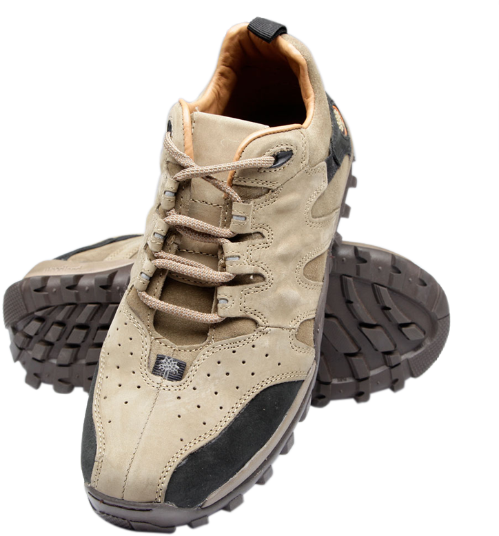 Beige Black Mens Hiking Shoes