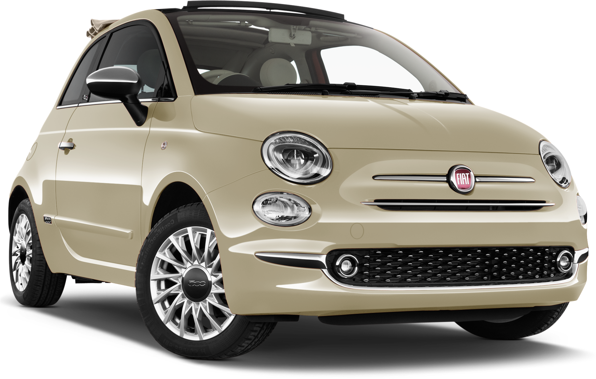 Beige Fiat500 Side View