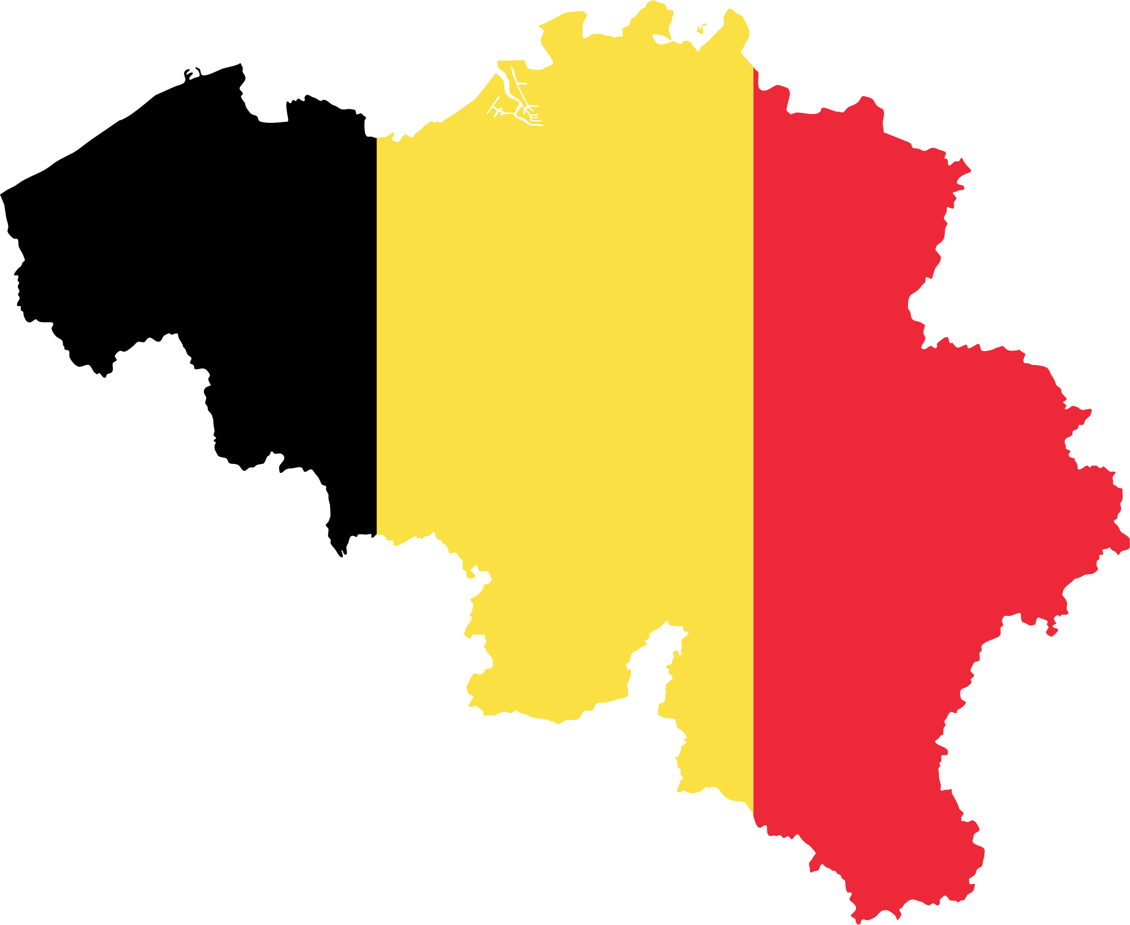 Belgium Map Flag Colors