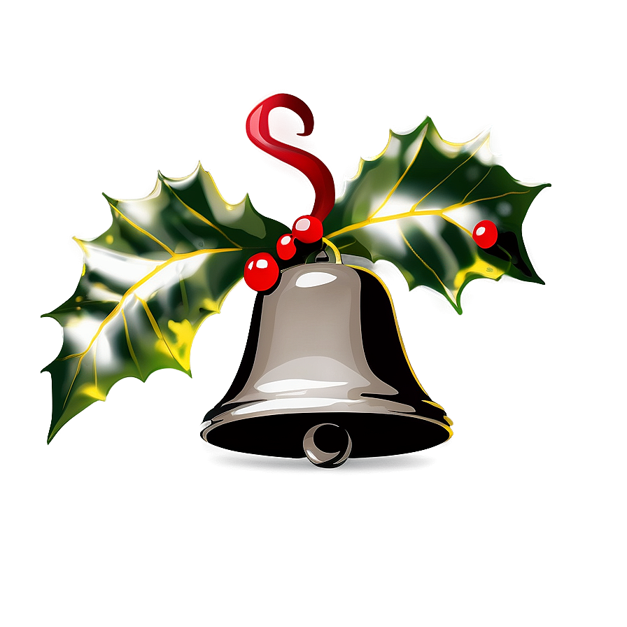 Bell With Holly Png 06242024