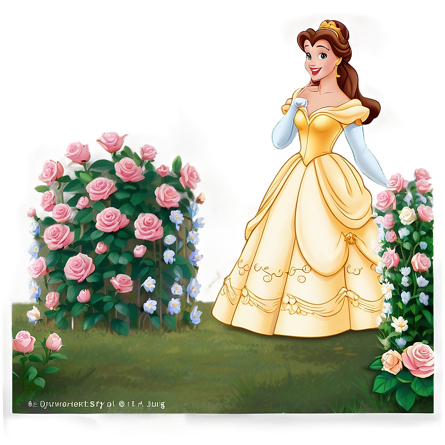 Belle In Rose Garden Png Uvx