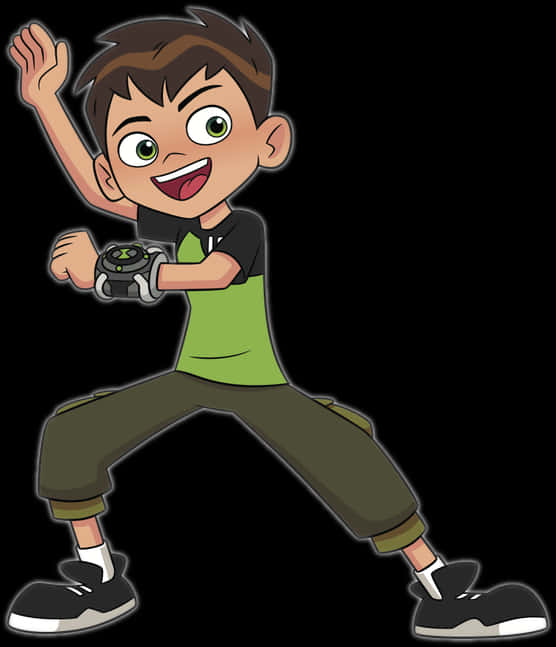 Ben10 Excited Pose With Omnitrix