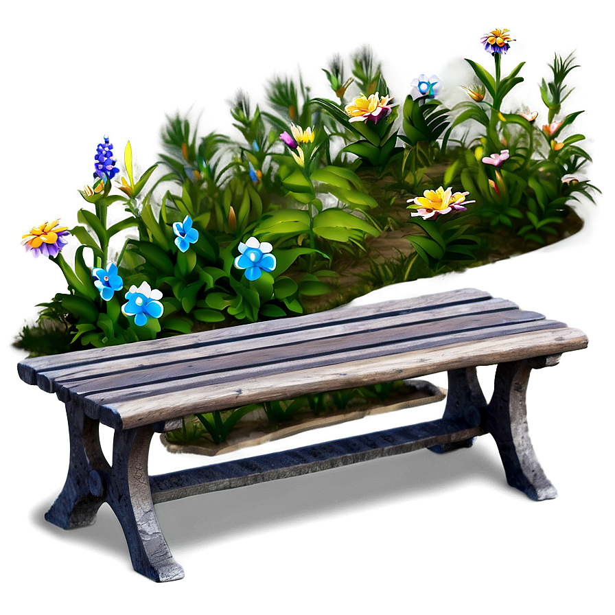 Bench With Flowers Png Ltq