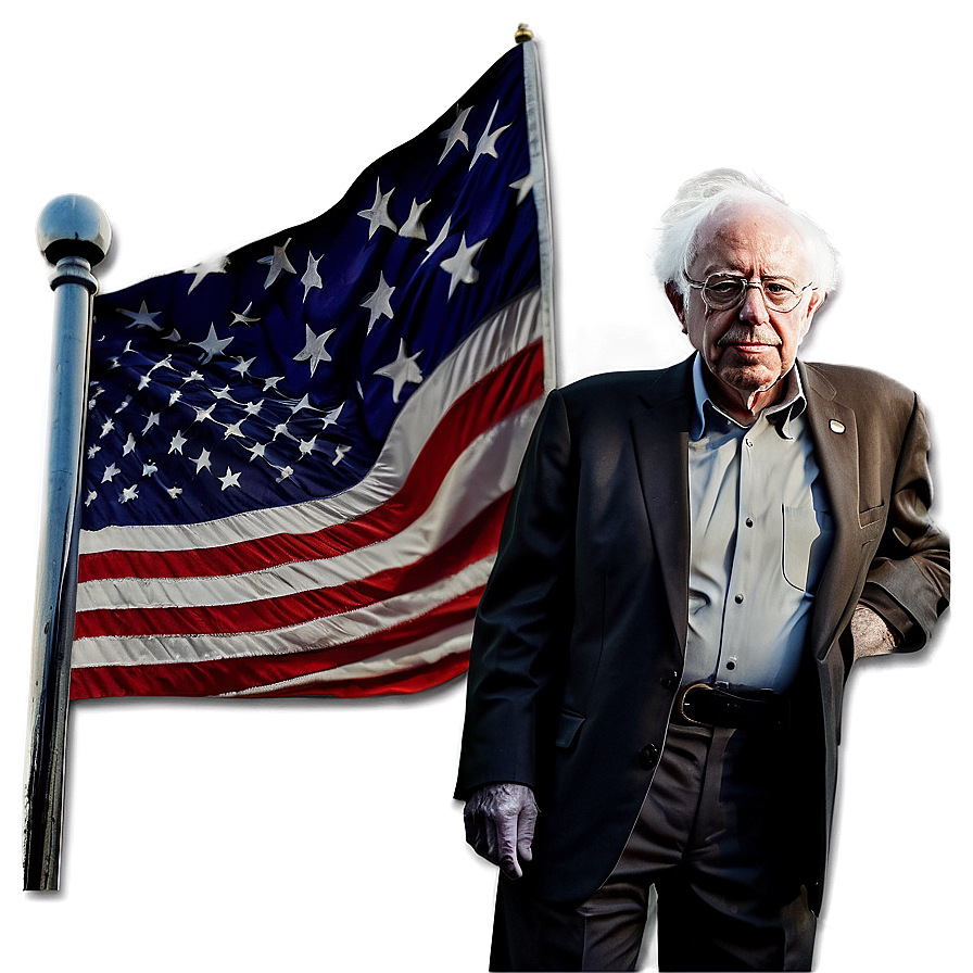 Bernie Sanders American Flag Backdrop Png Wsu29