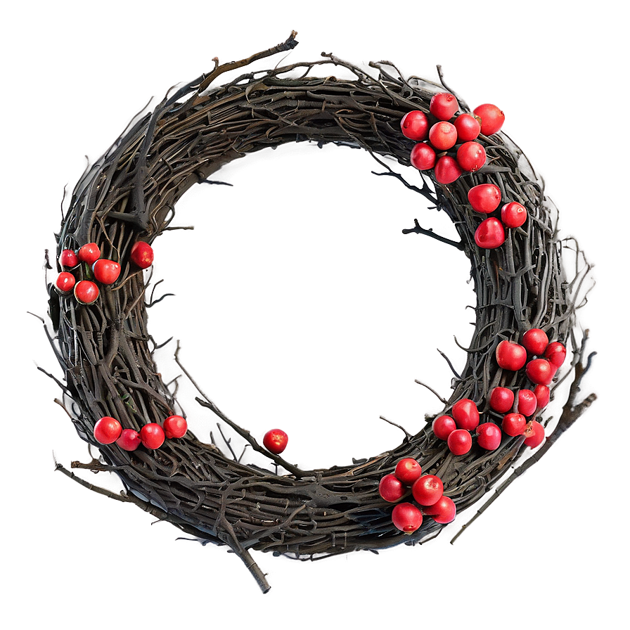 Berry And Twig Wreath Png Jll4