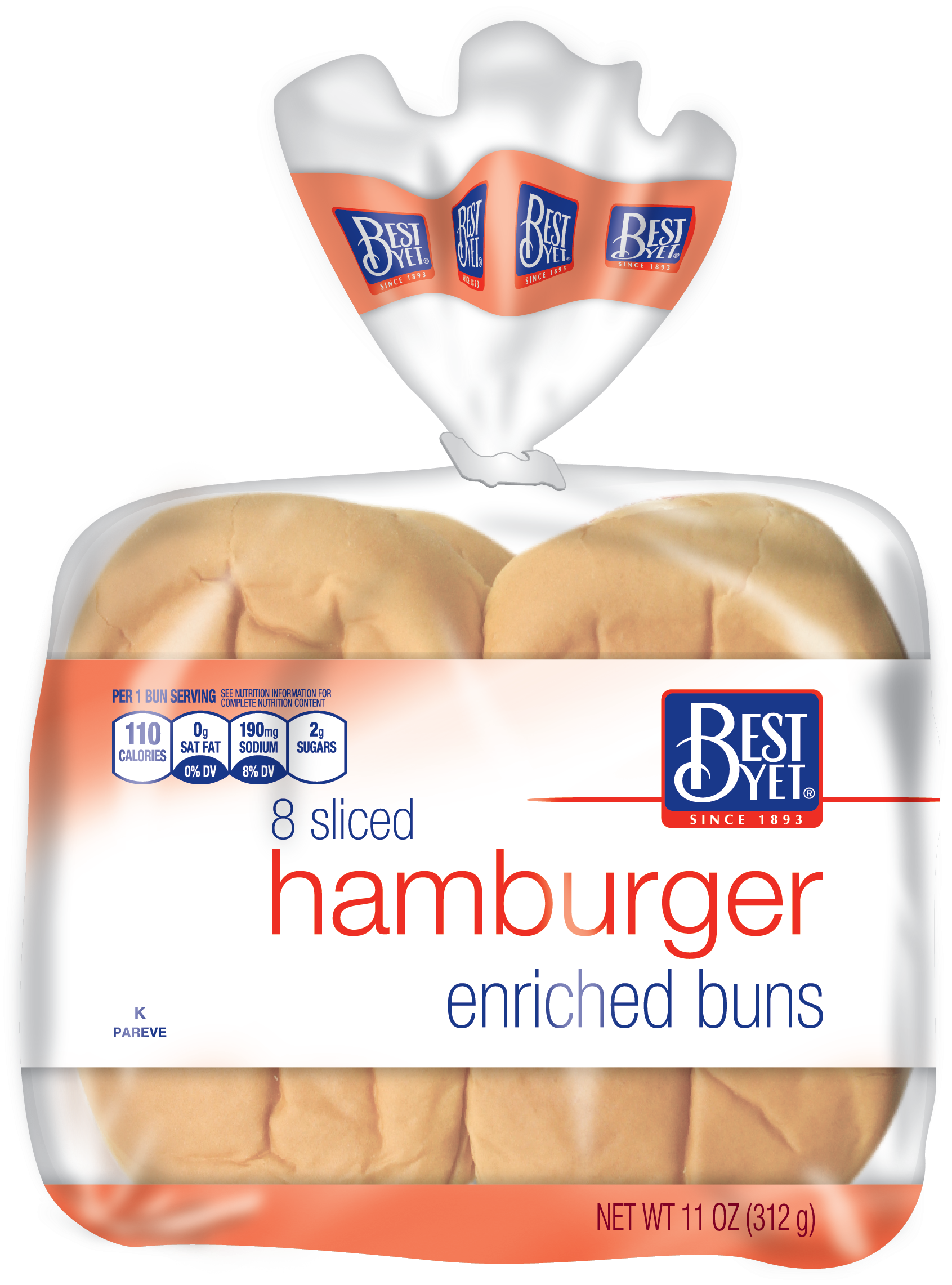 Best Yet Hamburger Enriched Buns Package