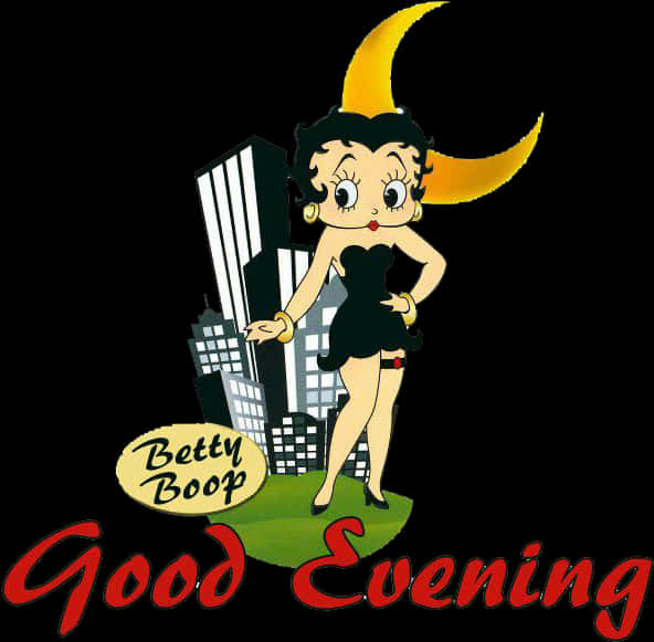 Betty Boop Good Evening Cityscape