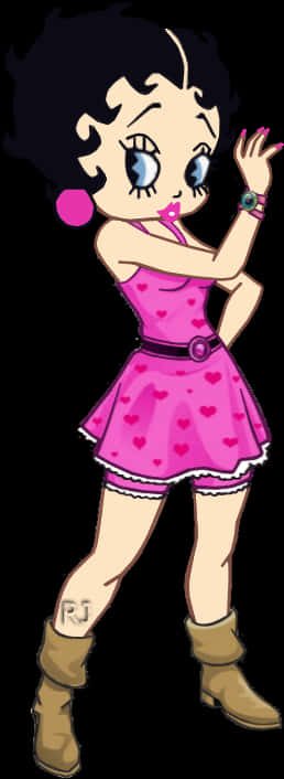 Betty Boop Pink Dress Character Pose