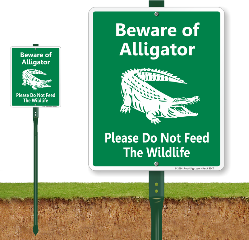 Bewareof Alligator Sign