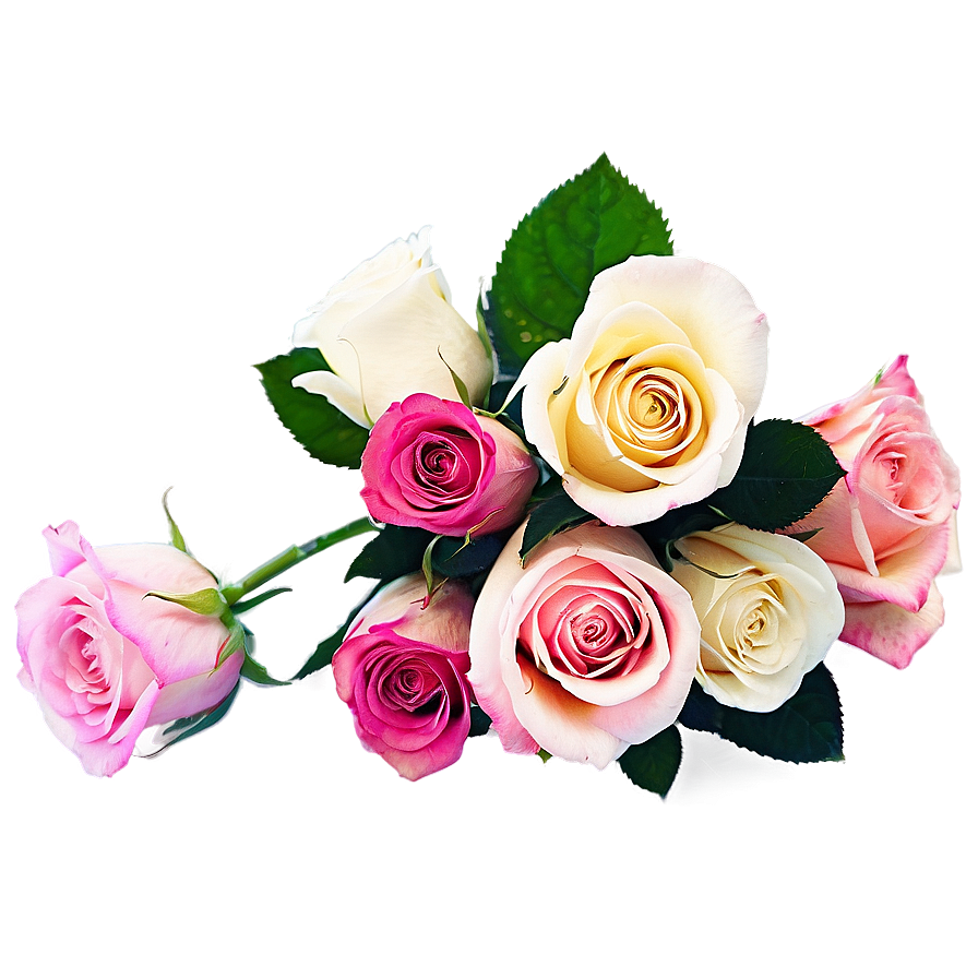 Bi-color Roses Bouquet Png 06212024