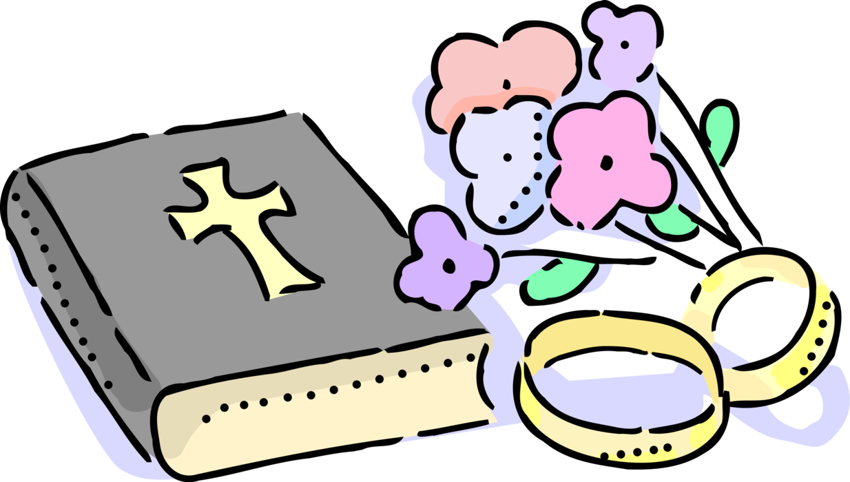 Bible Wedding Rings Flowers Clipart