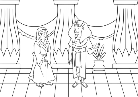 Biblical Scene Annunciation Line Art