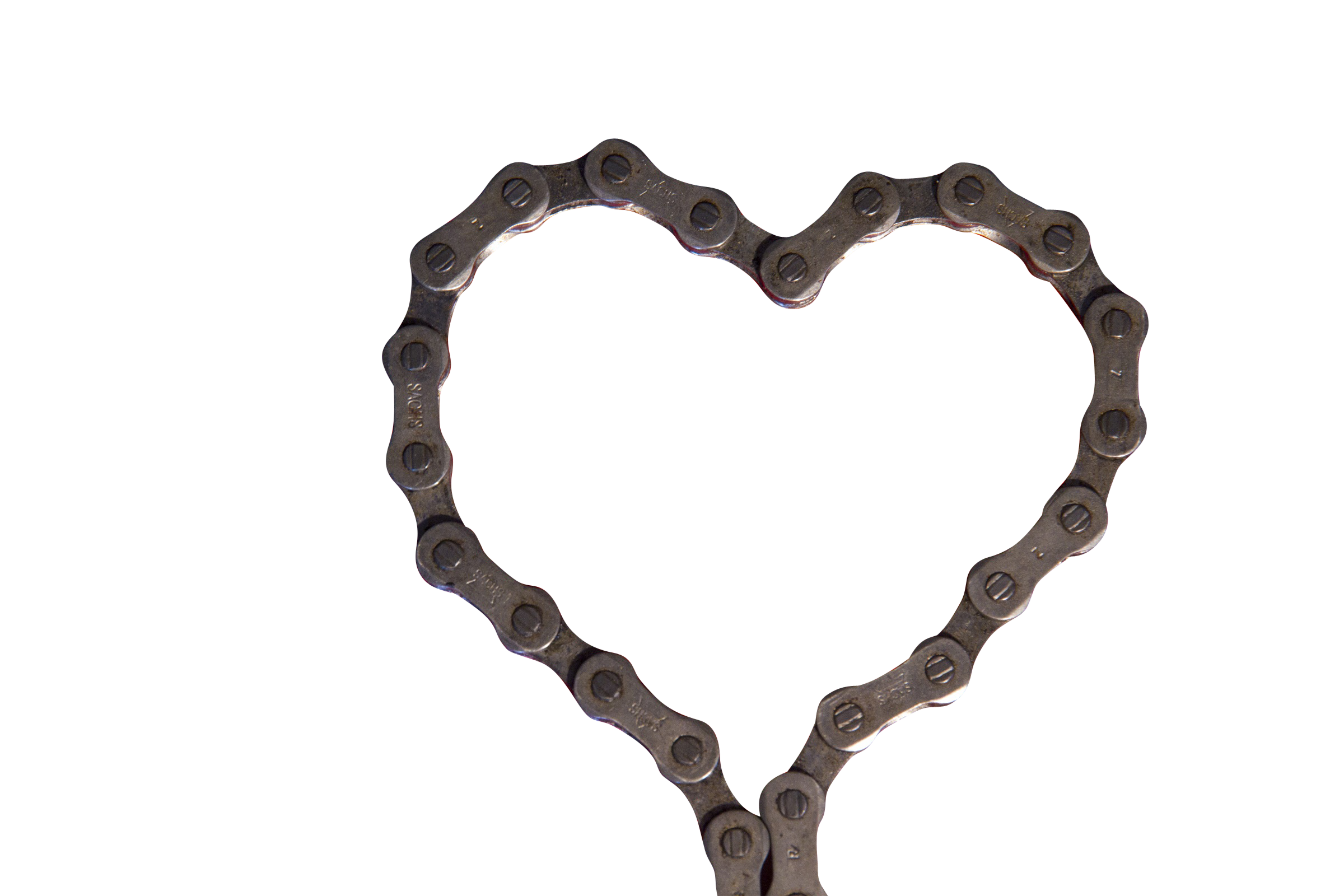 Bicycle Chain Heart Shaped Silhouette