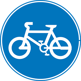 Bicycle Sign Blue Circle