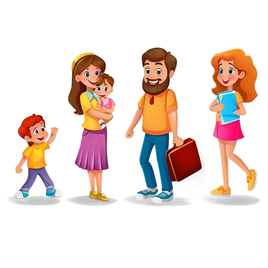 Big Family Cartoon Drawing Png 06282024