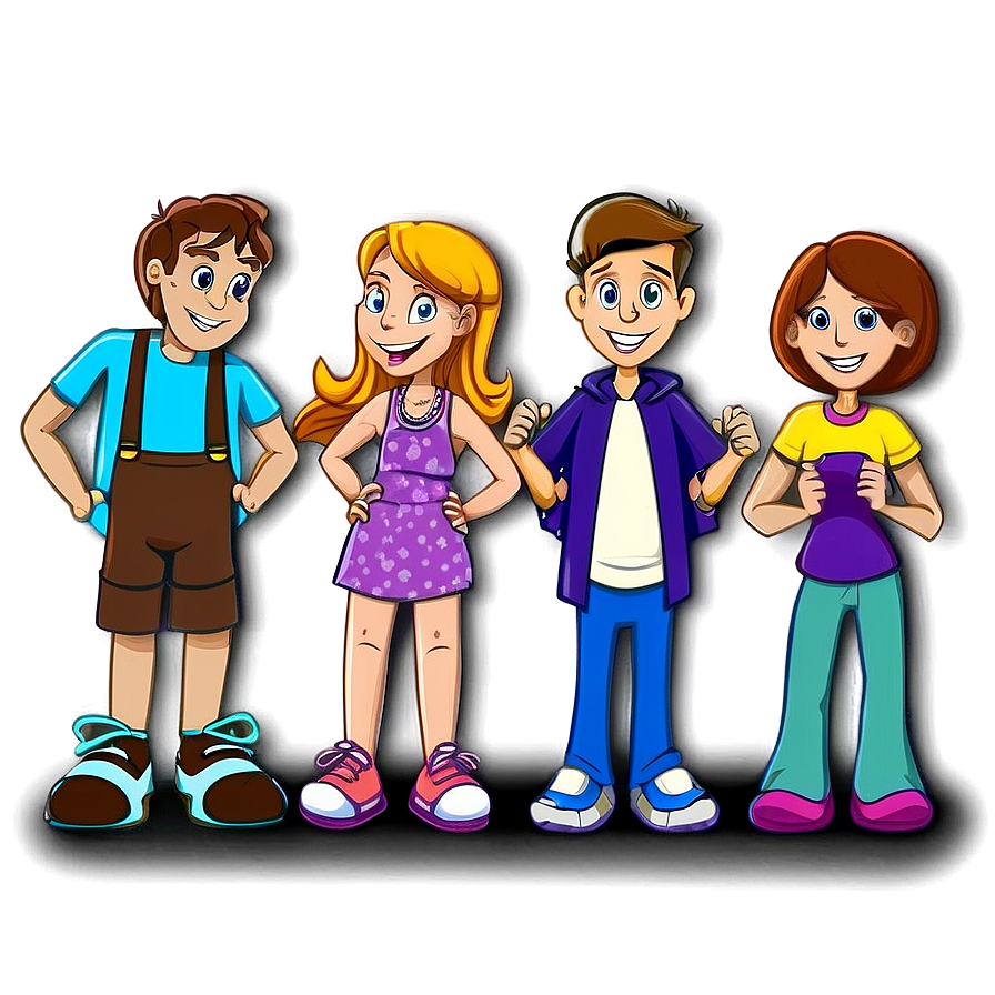 Big Family Cartoon Drawing Png 93