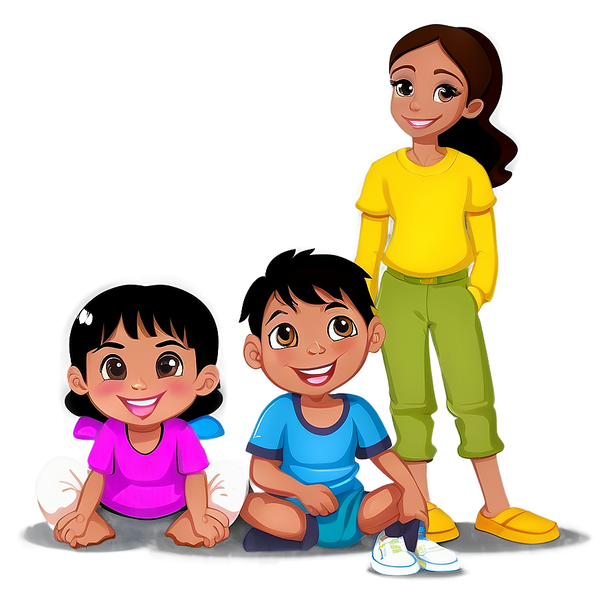 Big Family Cartoon Drawing Png Yya53