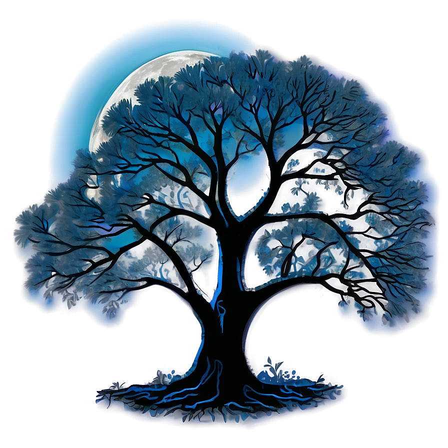 Big Tree In Moonlight Png 71