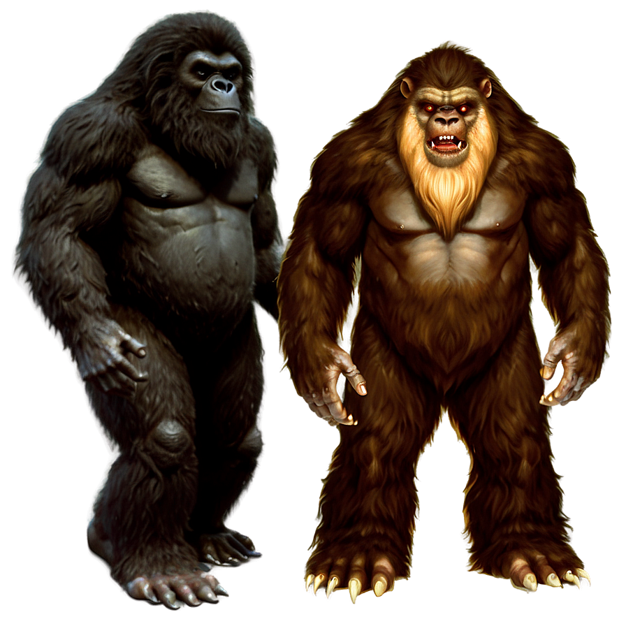 Bigfoot Vs Yeti Comparison Png Fjl