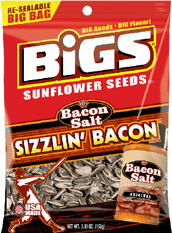 Bigs Sunflower Seeds Sizzlin Bacon Flavor Package