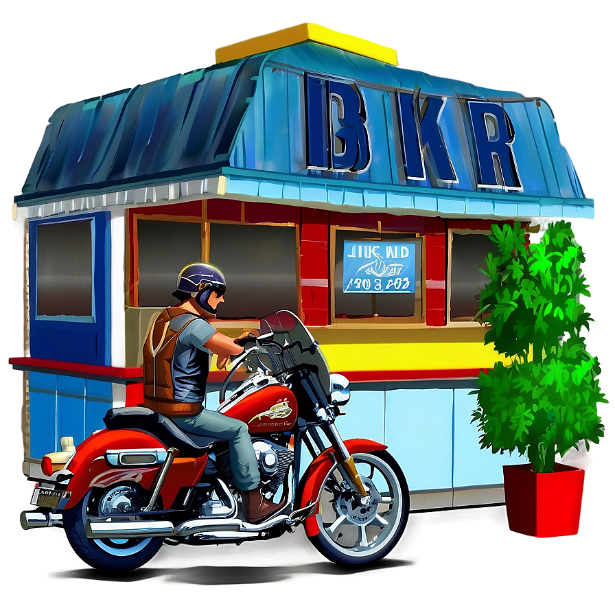 Biker Roadside Diner Png Cvm