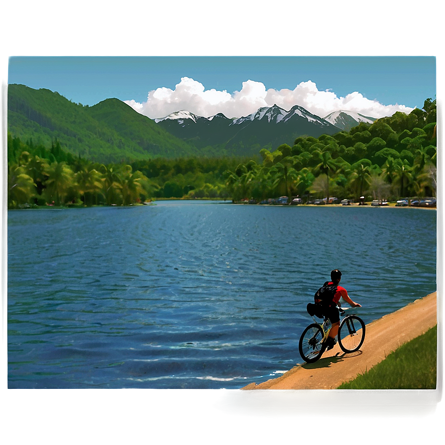 Biking By The Lake Png 06282024