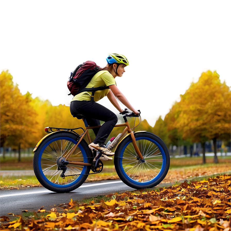 Biking In Autumn Leaves Png 06282024