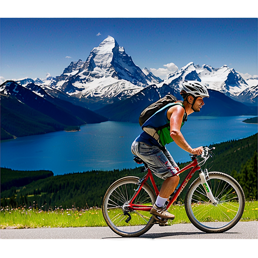 Biking On Mountain Peaks Png Fho