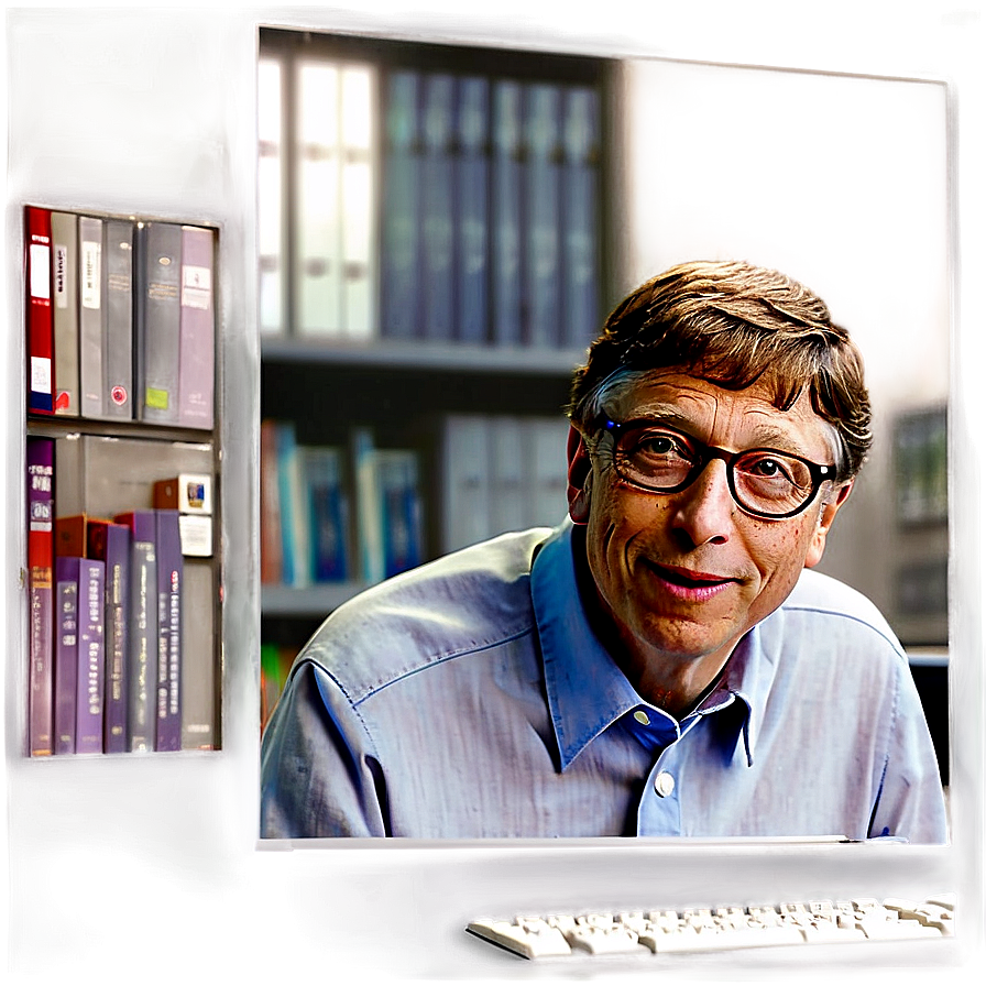 Bill Gates In Office Png Tov