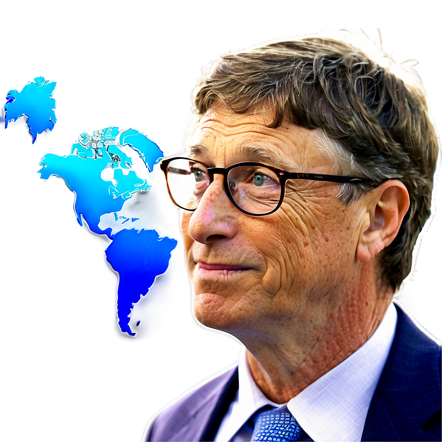 Bill Gates With Globe Png 36