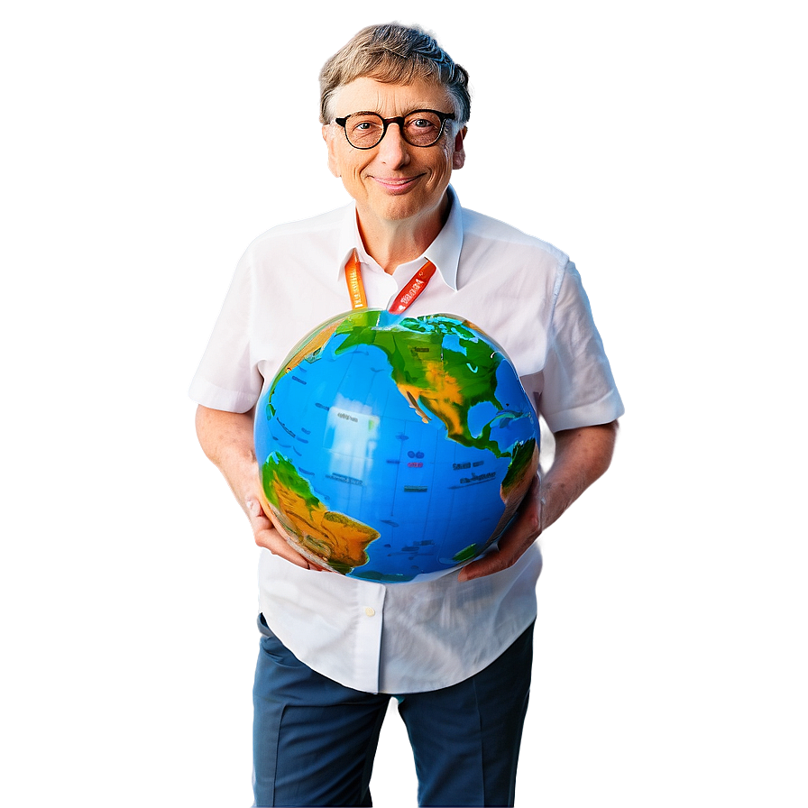 Bill Gates With Globe Png 48