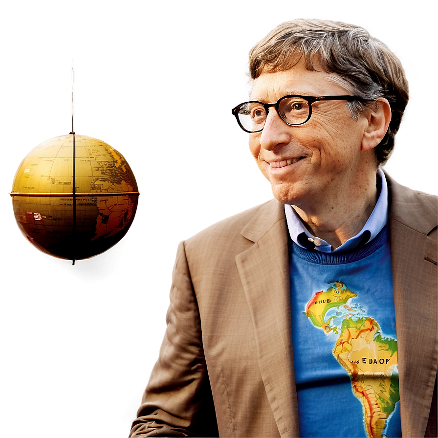 Bill Gates With Globe Png Sbj17