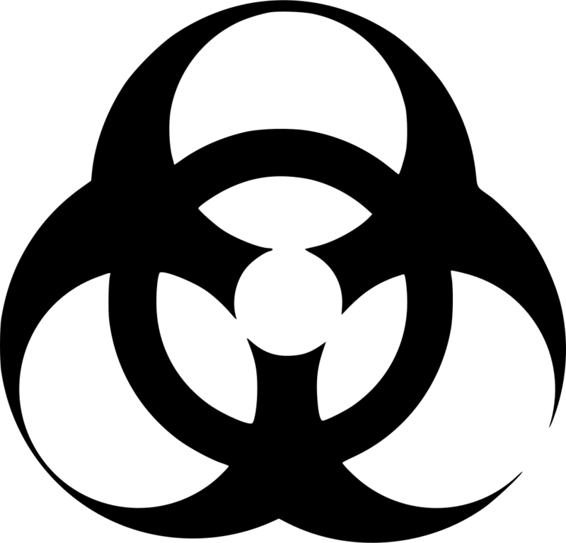 Biohazard Symbol Blackon Transparent