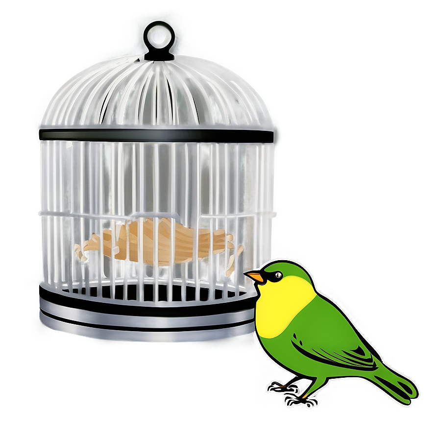 Bird Cage With Swing Png 23