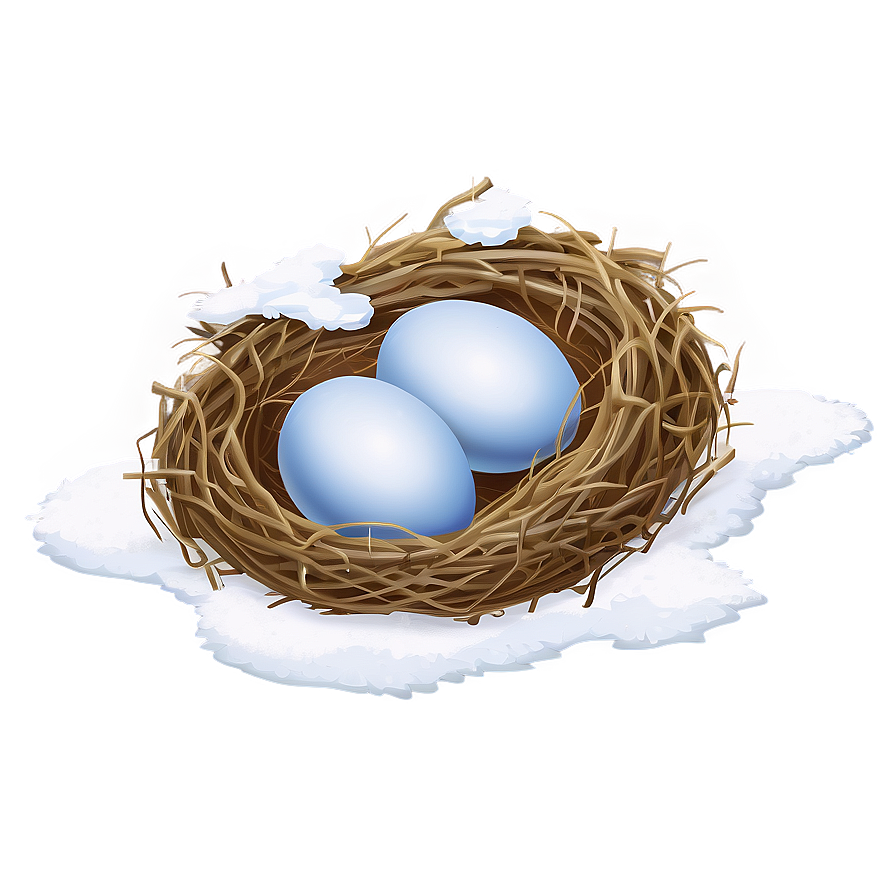 Bird Nest In Snow Png 06212024